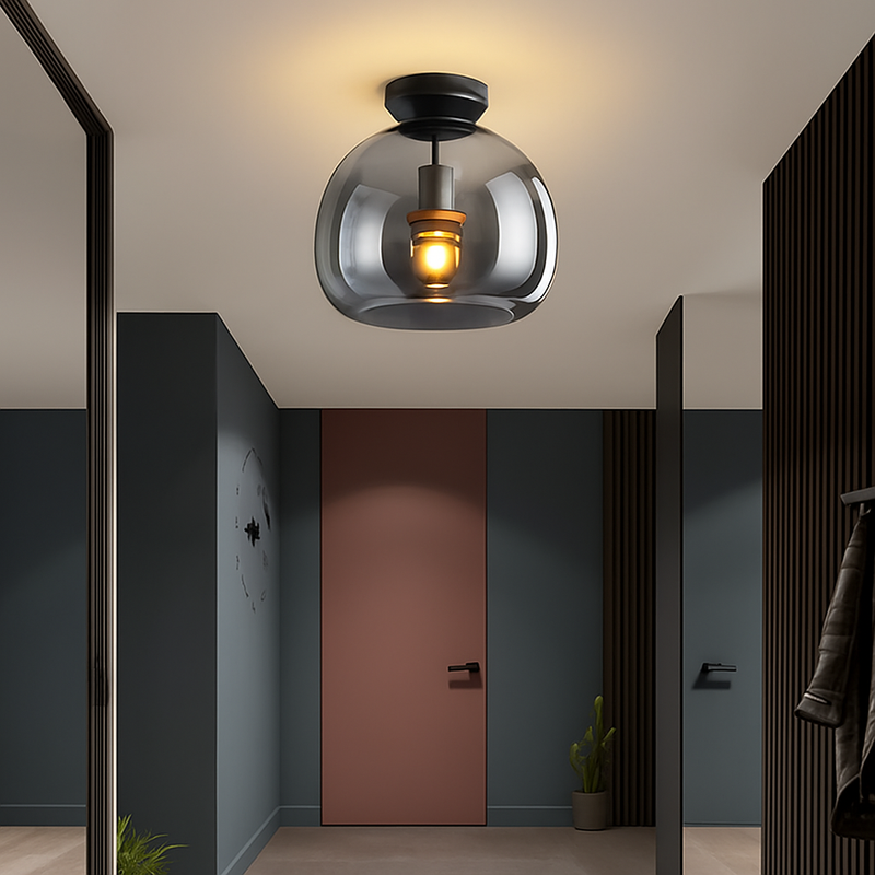 Plafonnier LED en verre au design moderne