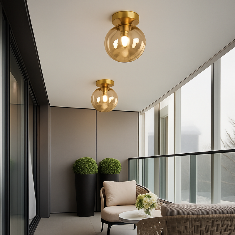 Plafonnier LED en verre au design moderne