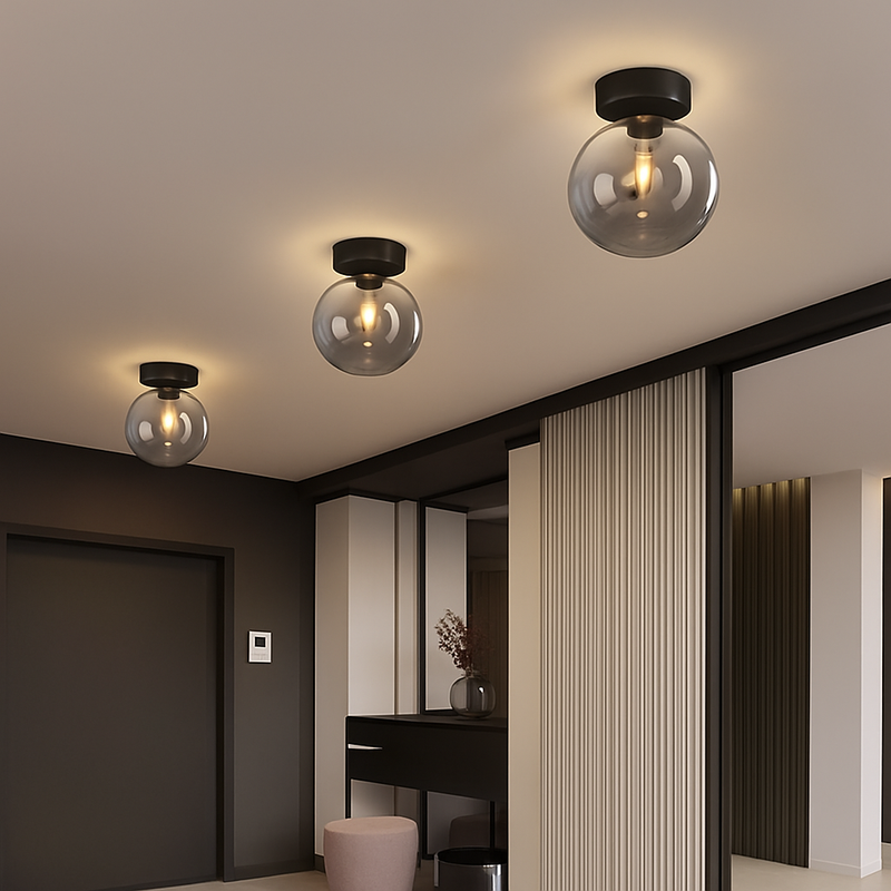 Plafonnier LED en verre au design moderne