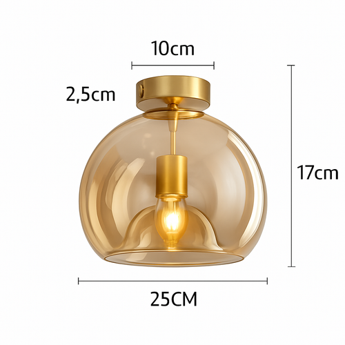 Plafonnier LED en verre au design moderne