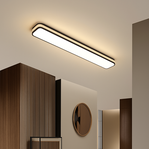 Rechteckige LED-Deckenleuchte minimalistisch für lange Flure - vue 2 sur 21