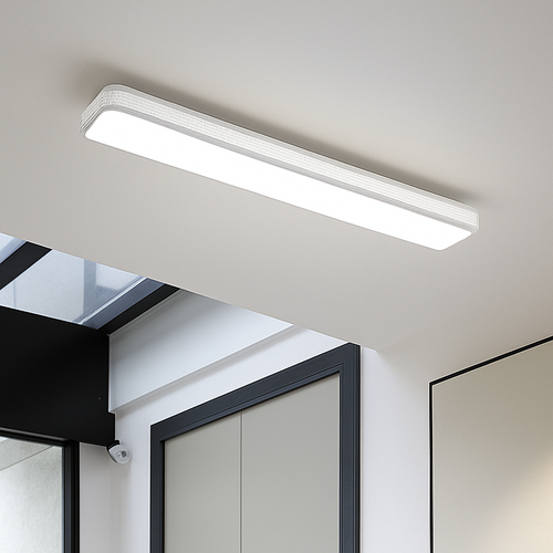Rechteckige LED-Deckenleuchte minimalistisch für lange Flure - vue 3 sur 21