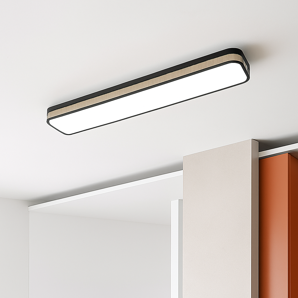 Rechteckige LED-Deckenleuchte minimalistisch für lange Flure - vue 5 sur 21