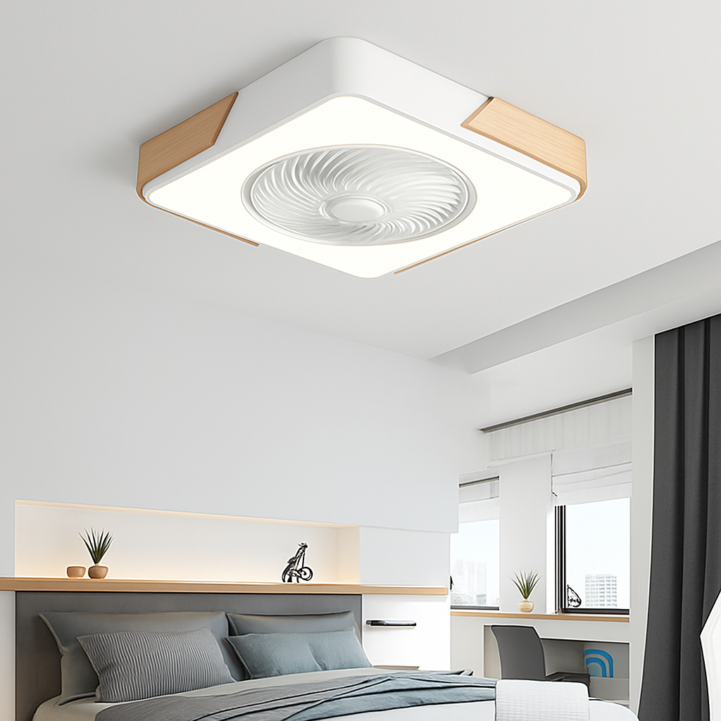 Moderner LED-Deckenventilator mit Fernbedienung und ultra-flachem Design