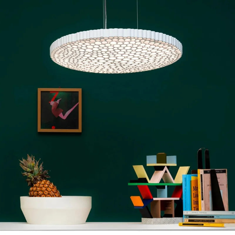 plafonnier led minimaliste en nid d'abeille pour décoration créative