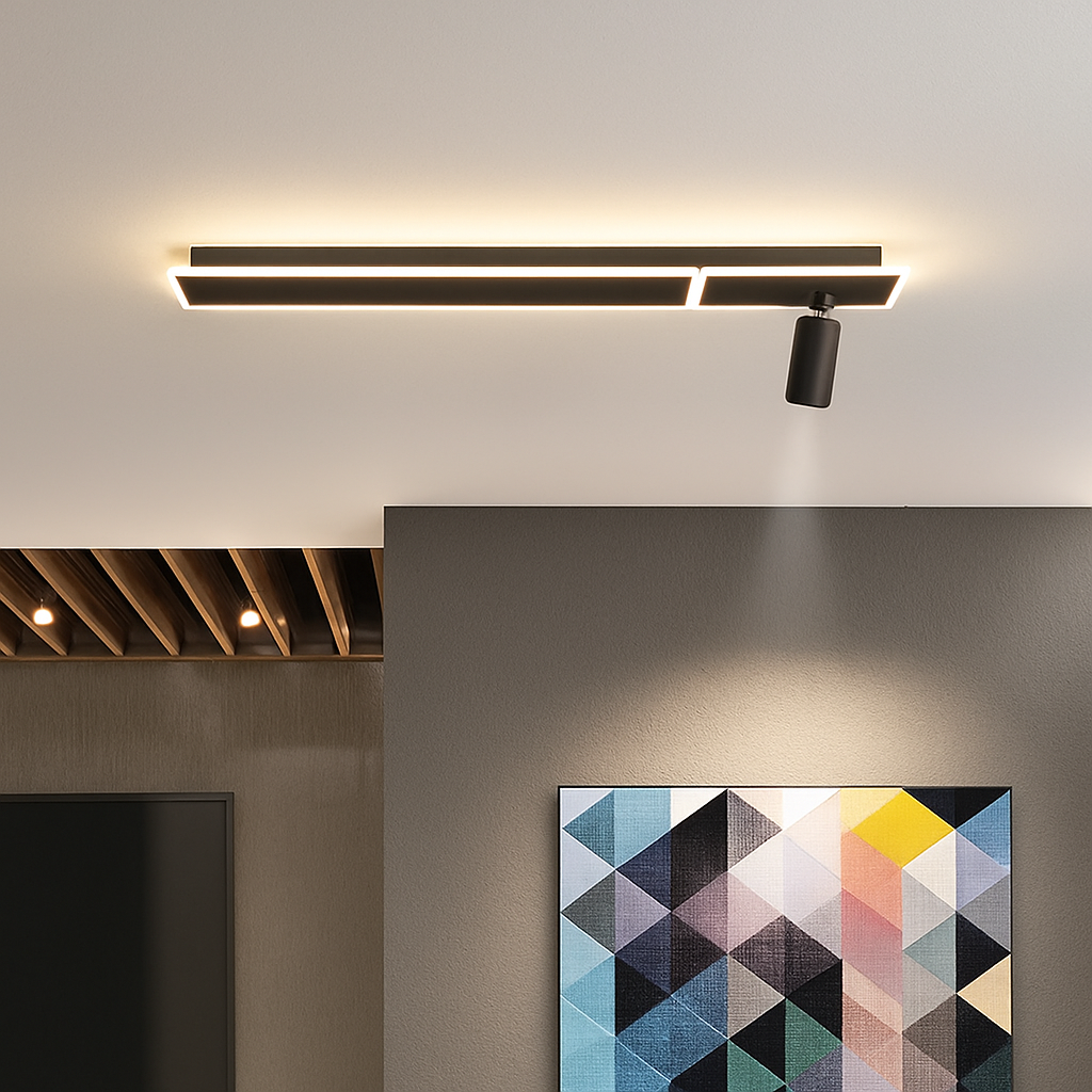 plafonnier led moderne avec projecteur pour intérieur décoratif - vue 5 sur 14