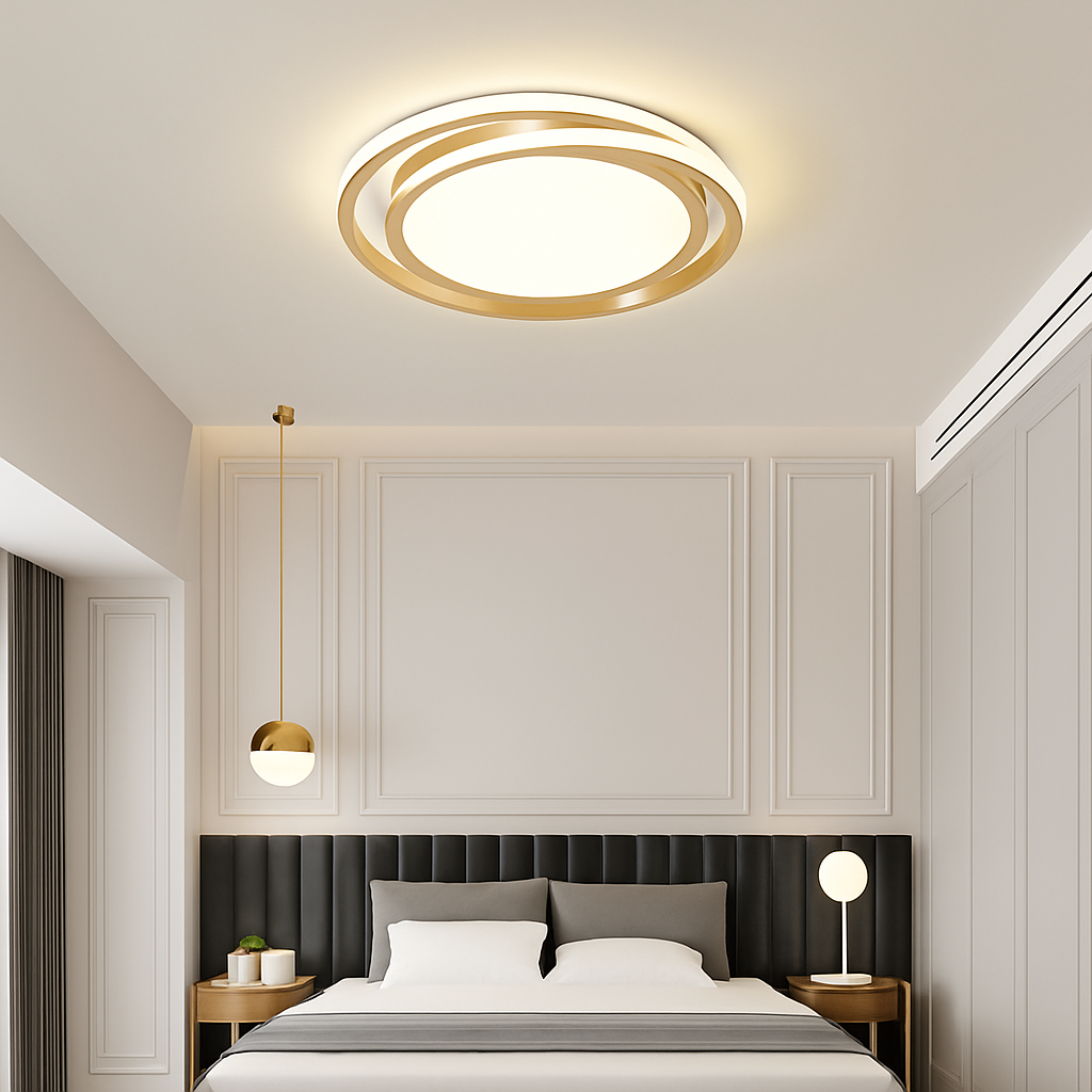 Plafonnier led moderne avec télécommande design simple - vue 4 sur 9