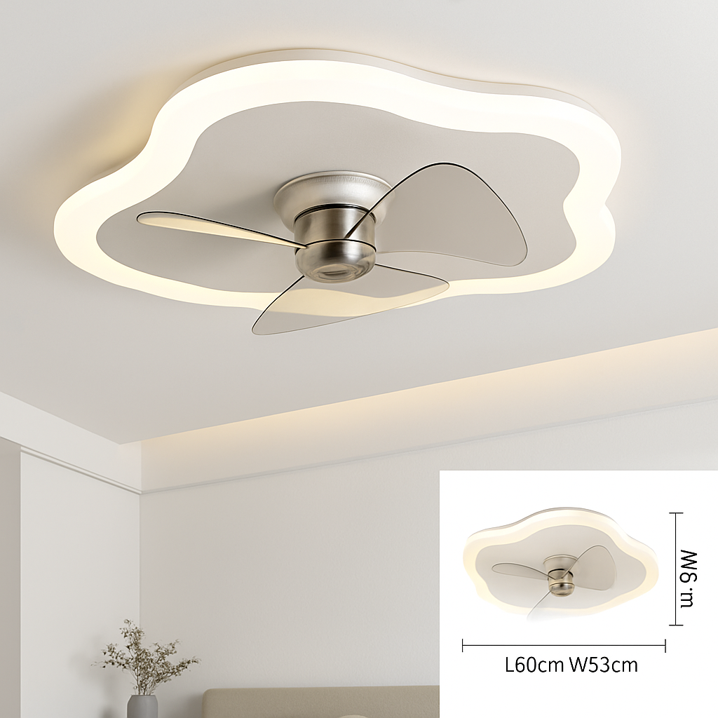 Moderner LED-Deckenventilator mit Fernbedienung und dimmbarer Helligkeit - vue 10 sur 11