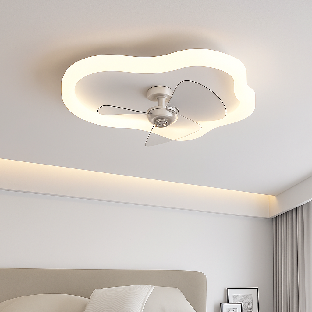 Moderner LED-Deckenventilator mit Fernbedienung und dimmbarer Helligkeit - vue 6 sur 11