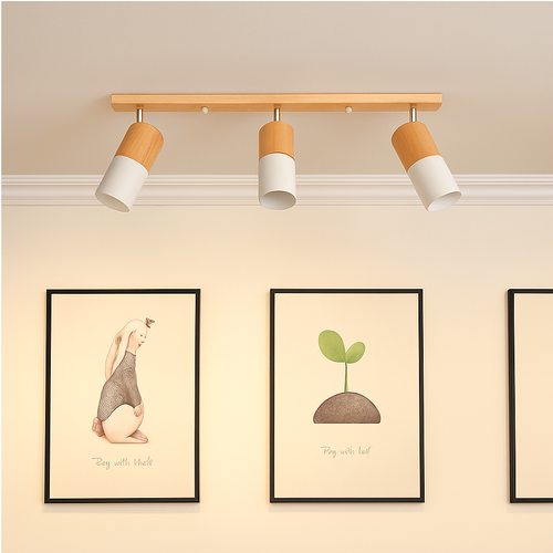 Plafonnier LED moderne en fer rotatif à 1/3 têtes