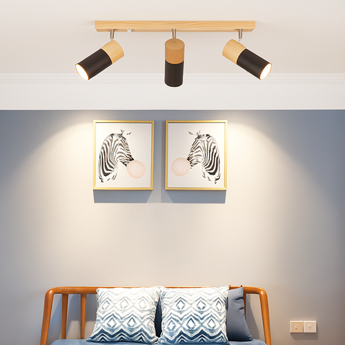 Plafonnier LED moderne en fer rotatif à 1/3 têtes