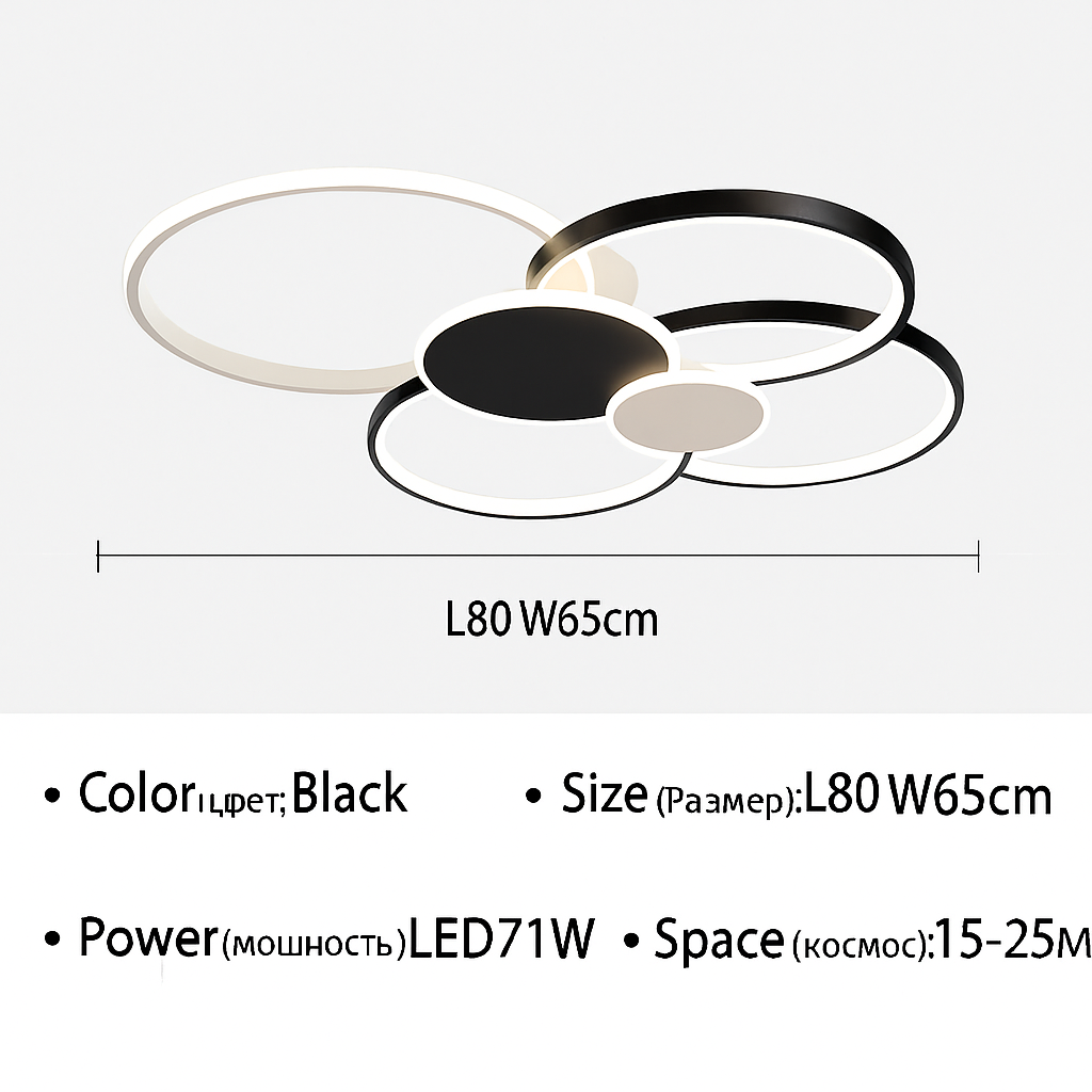 plafonnier led moderne à intensité variable avec télécommande