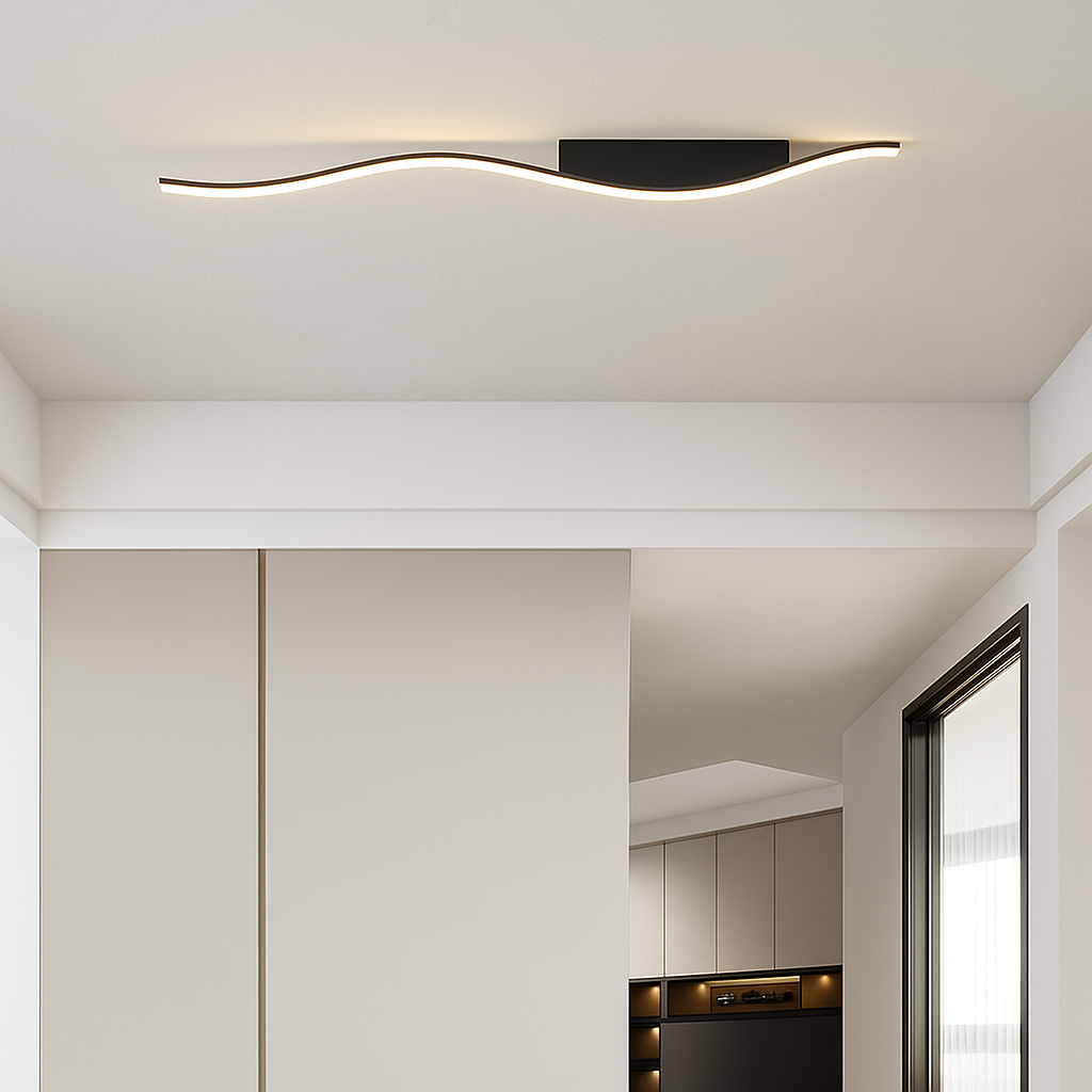 Plafonnier LED moderne pour salon salle à manger couloir allée ligne formes plafonnier décor à la maison luminaire intérieur Lustre - vue 4 sur 11