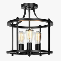 plafonnier led multi-têtes style industriel rétro américain décoratif