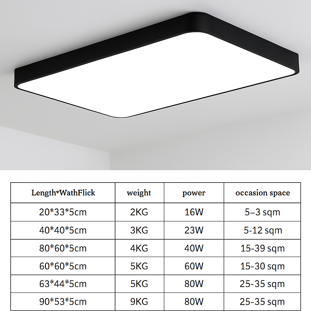 Plafonnier LED rectangle moderne Bwart - vue 5 sur 5