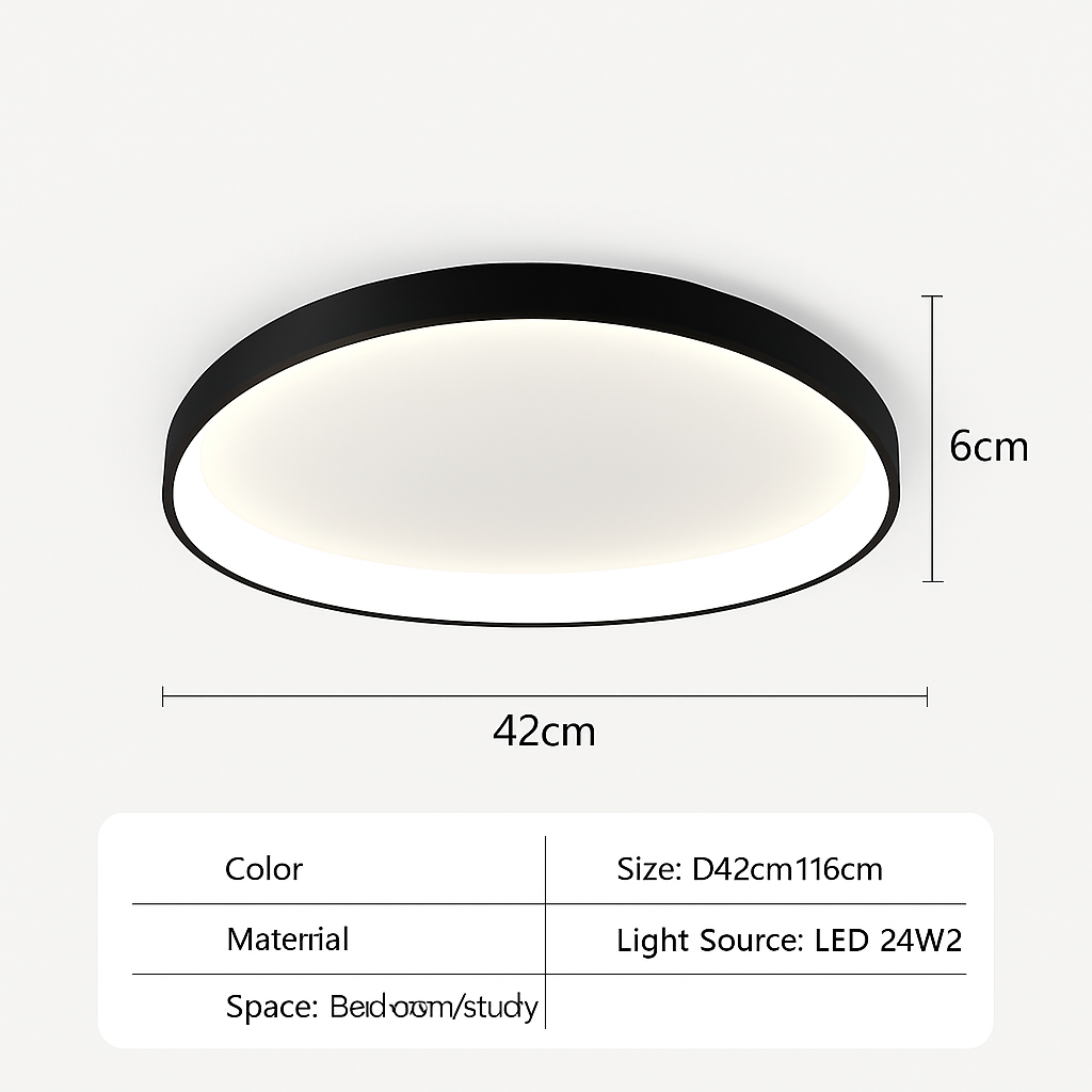 Plafonnier LED rond au design nordique simpliste