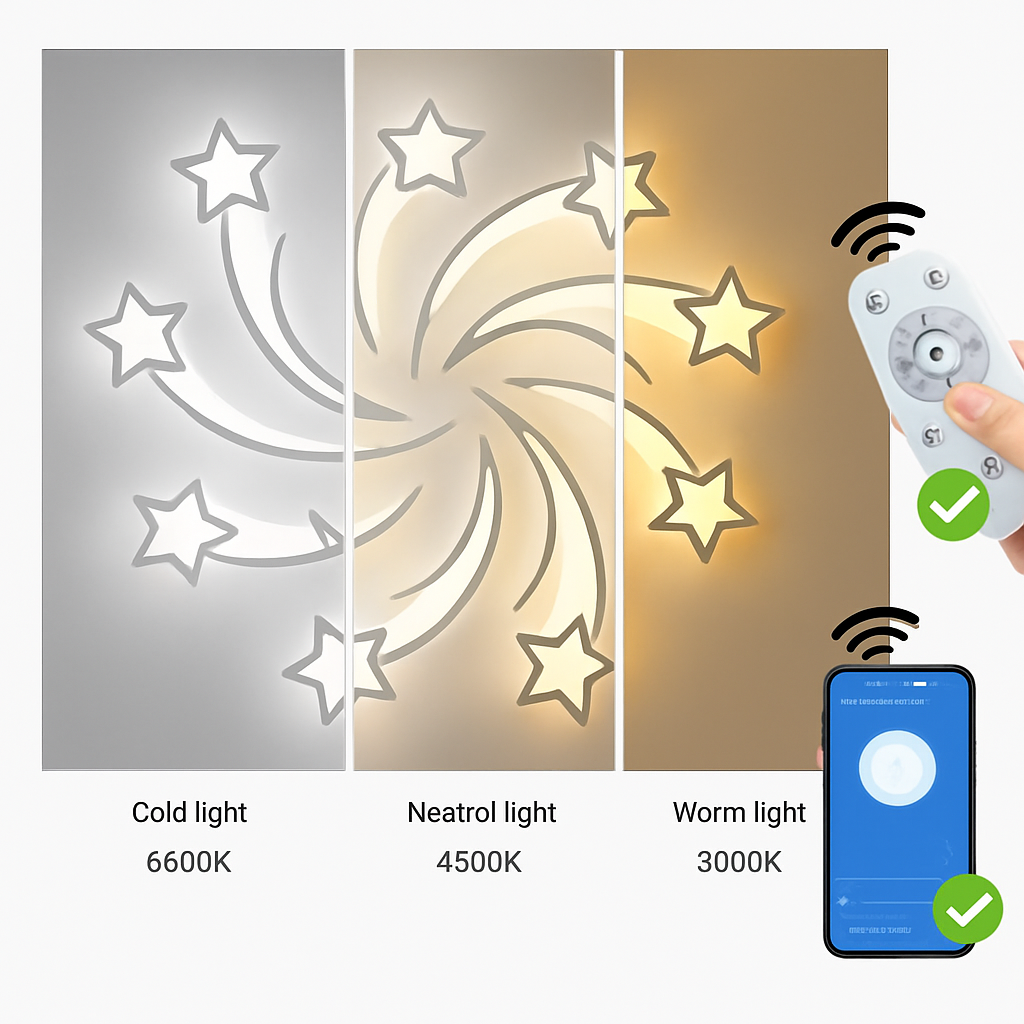 plafonnier led étoile acrylique design moderne luminaire décoratif intérieur