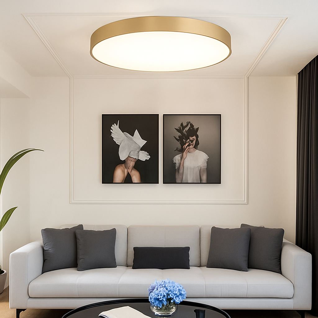 Ultraflache LED-Deckenleuchte für modernes Lichtdesign - vue 6 sur 7