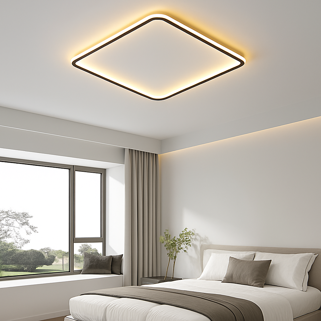plafonnier led ultra-mince design moderne intensité réglable luminaire décoratif - vue 5 sur 15