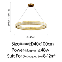 Plafonnier luxe moderne LED dorée rond
