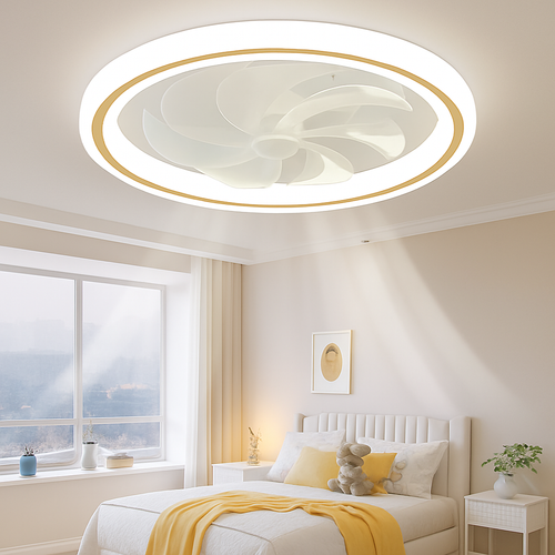 plafonnier moderne avec télécommande et 3 vitesses de ventilation - vue 2 sur 5