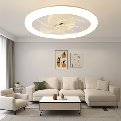 plafonnier moderne avec télécommande et 3 vitesses de ventilation - vue 5 sur 5