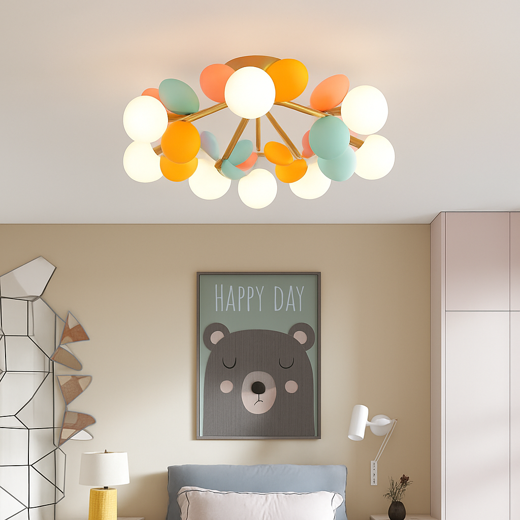 Plafonnier moderne LED coloré pour chambre d'enfant Estel - vue 5 sur 19