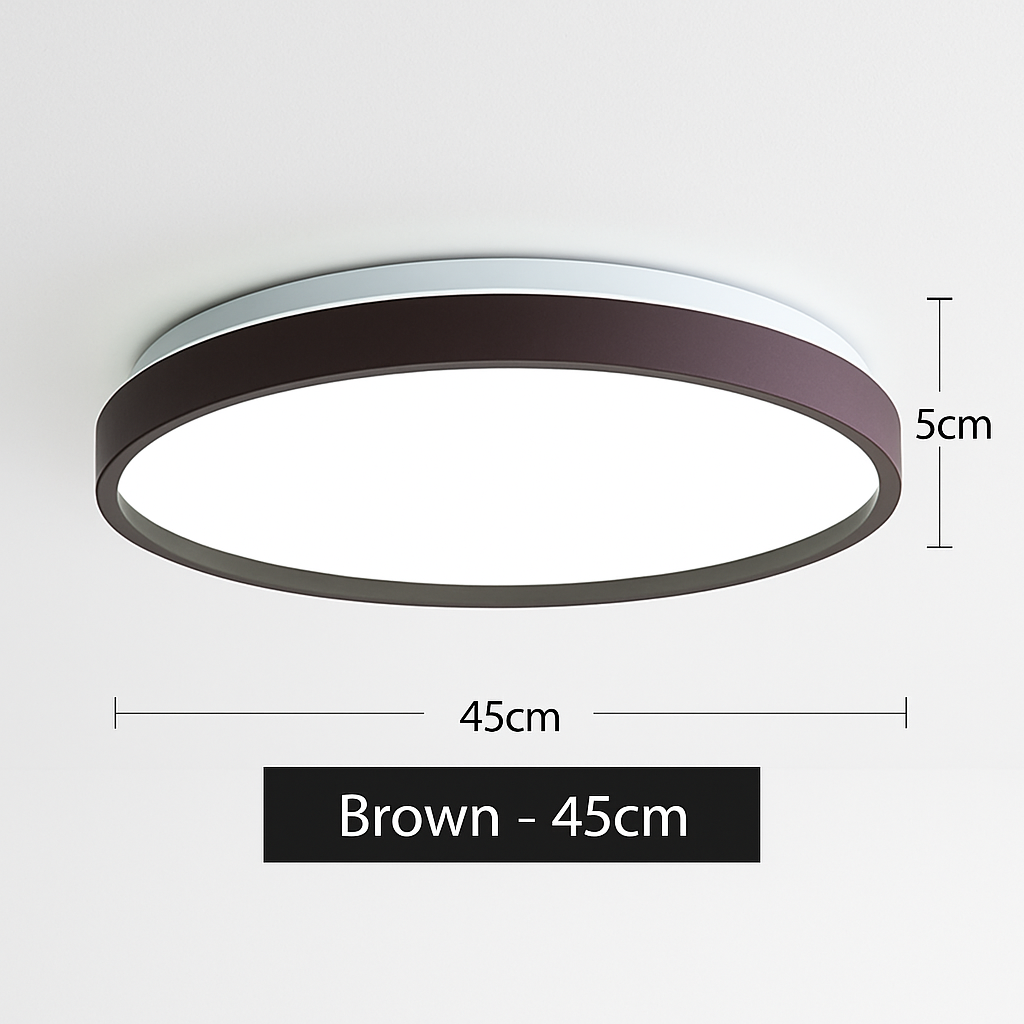 Plafonnier moderne LED métallique circulaire et fin Glenn - vue 10 sur 15