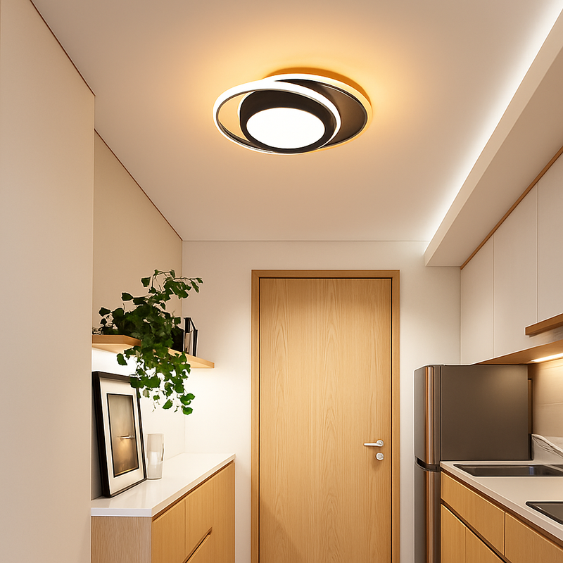 Plafonnier moderne LED rond en métal style Mosskolin