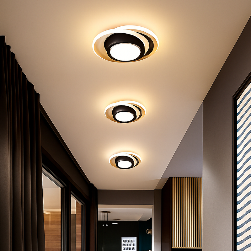 Plafonnier moderne LED rond en métal style Mosskolin