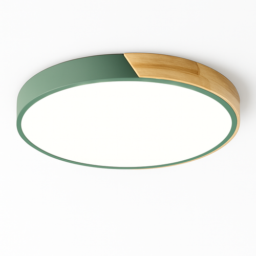 Plafonnier moderne rond métallique et coloré Leonidas