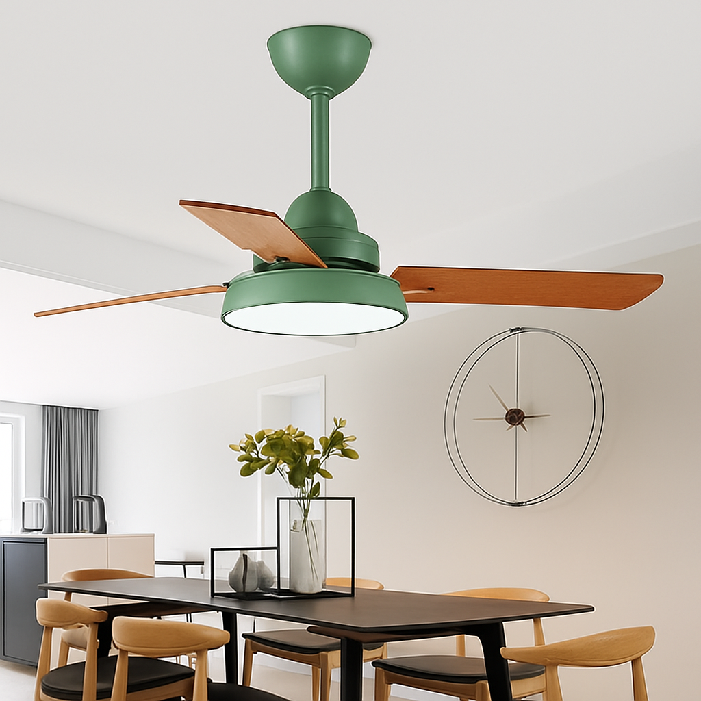 Moderner Deckenventilator mit Fernbedienung und integrierter LED-Beleuchtung - vue 4 sur 6