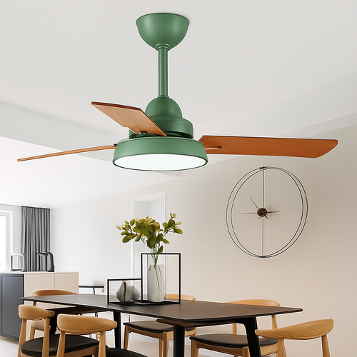Moderner Deckenventilator mit Fernbedienung und integrierter LED-Beleuchtung - vue 5 sur 6