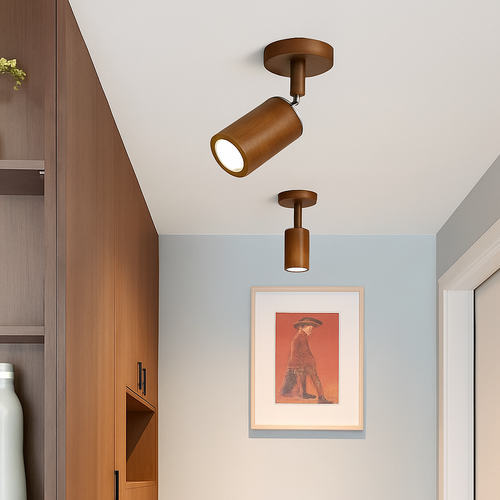 plafonnier nordique en bois massif pour décoration intérieure