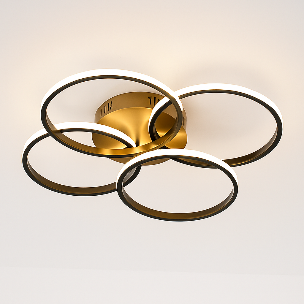 plafonnier nordique à led éclairage annulaire luxe moderne - vue 2 sur 19