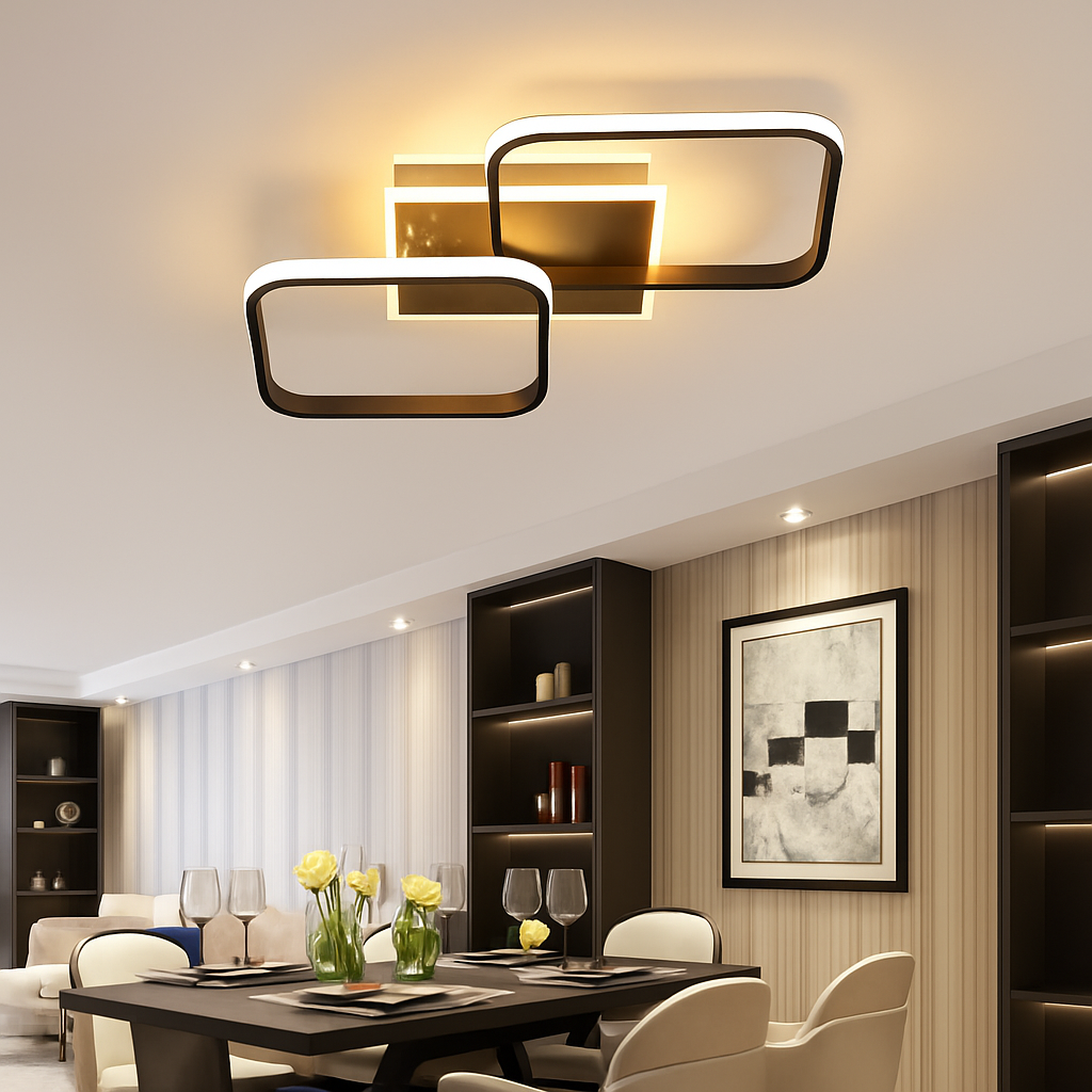 plafonnier nordique à led éclairage annulaire luxe moderne - vue 7 sur 19