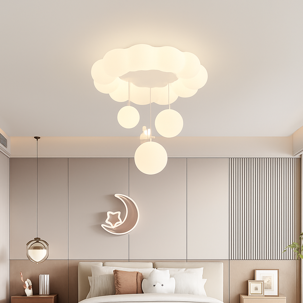 plafonnier nuage lapin ours pour chambre enfant - vue 4 sur 10