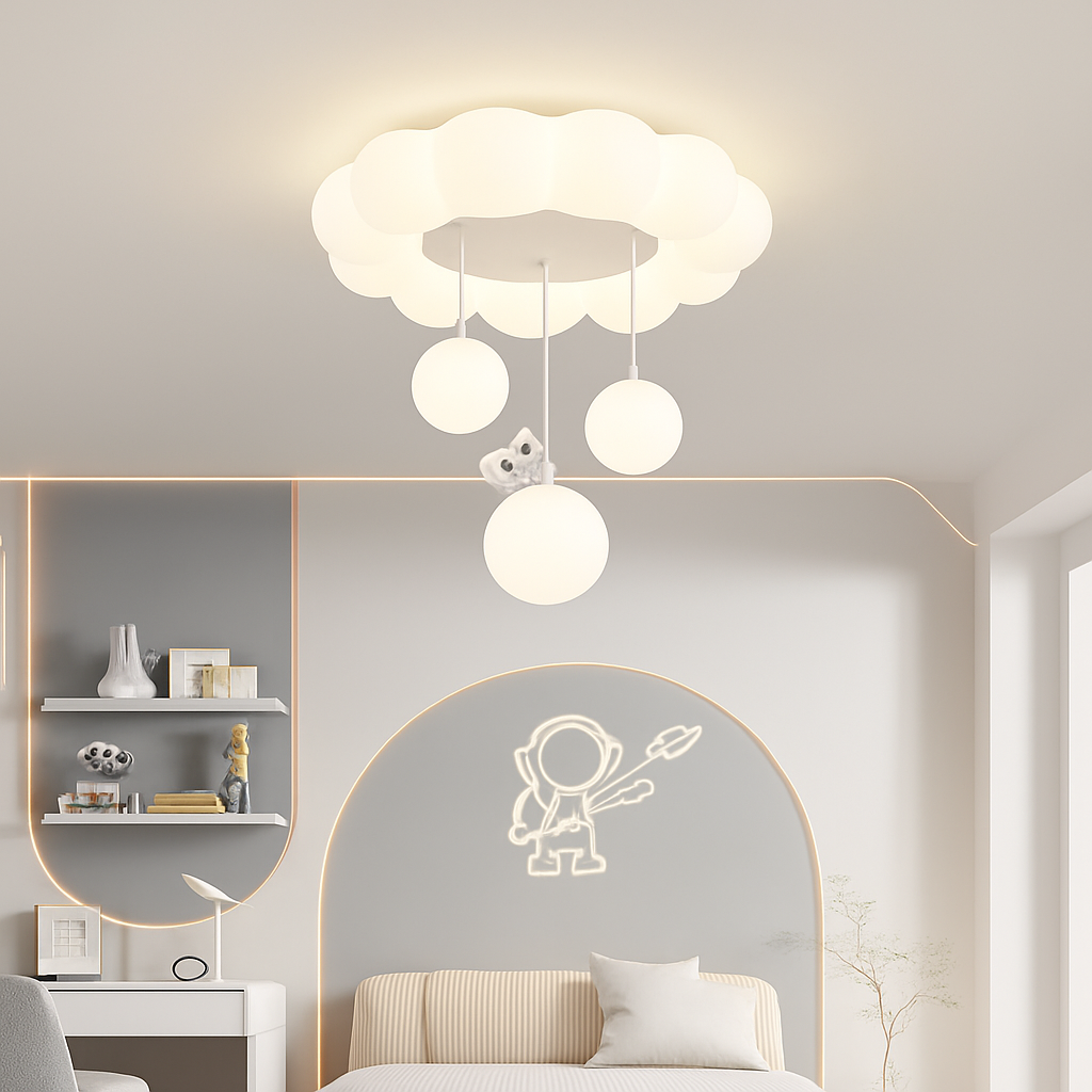 plafonnier nuage lapin ours pour chambre enfant - vue 7 sur 10