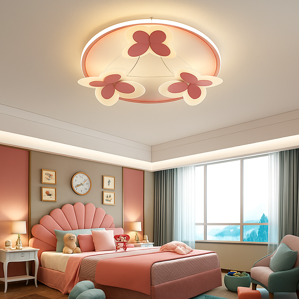 plafonnier papillon décoratif pour enfants lampes créatives d'intérieur - vue 4 sur 7