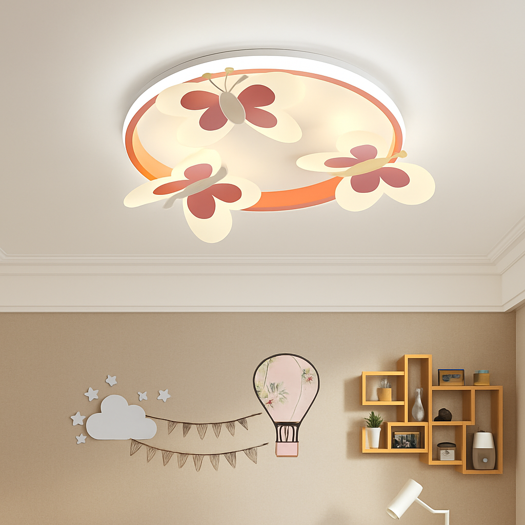 plafonnier papillon décoratif pour enfants lampes créatives d'intérieur - vue 6 sur 7