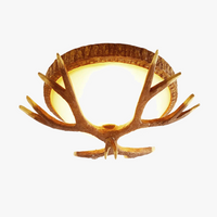 plafonnier rétro en bois et résine style pays américain antique