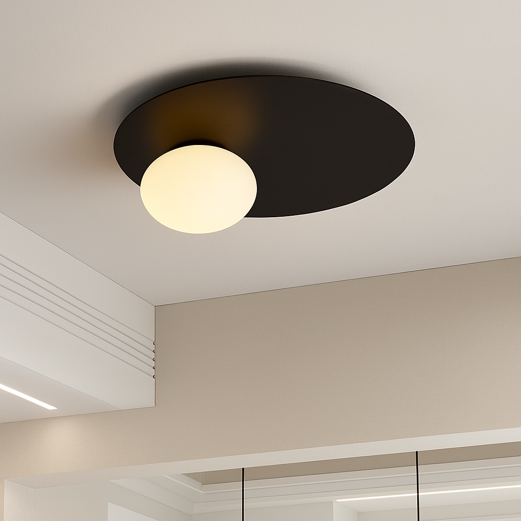 plafonnier rond en métal moderne pour - vue 4 sur 10