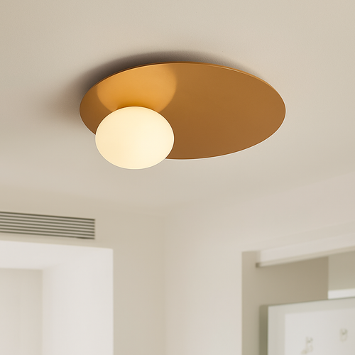 plafonnier rond en métal moderne pour