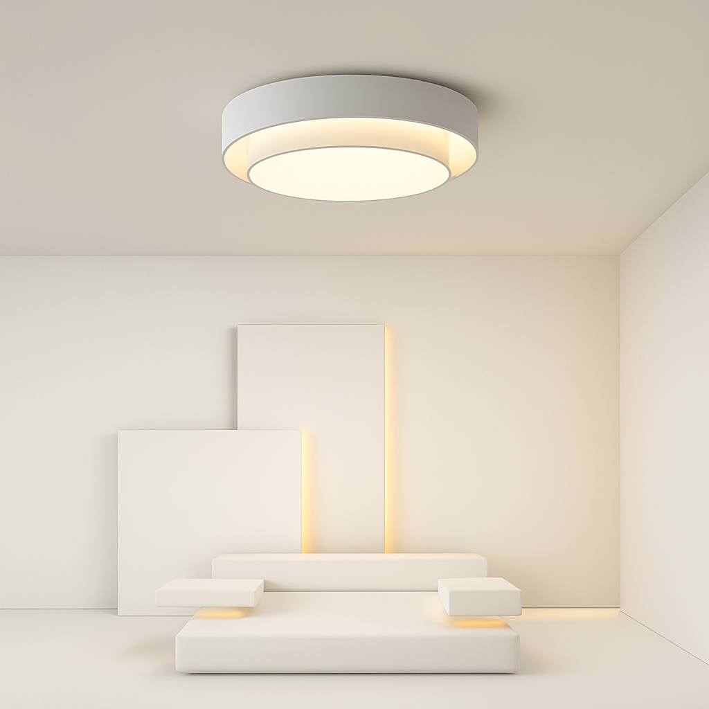 Plafonnier rond moderne led Art plafonnier Studio cuisine chambre allée balcon couloir blanc plafonnier design - vue 4 sur 8