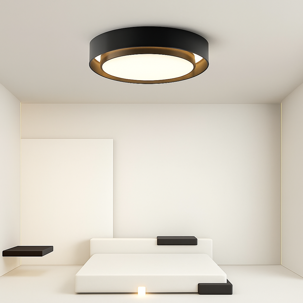 Plafonnier rond moderne led Art plafonnier Studio cuisine chambre allée balcon couloir blanc plafonnier design - vue 5 sur 8