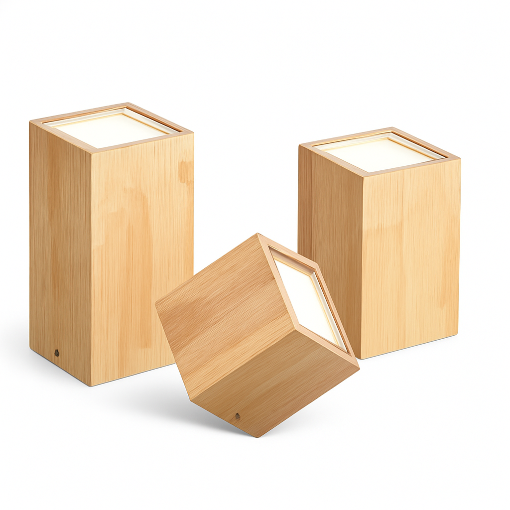 Plafonnier spot à LED cube en bois - vue 5 sur 5