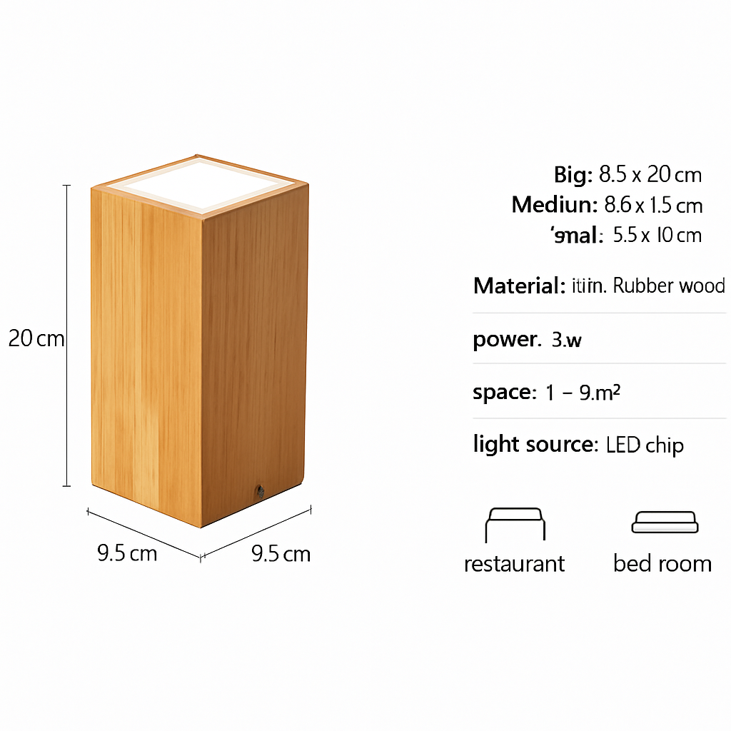 Plafonnier spot à LED cube en bois - vue 6 sur 5