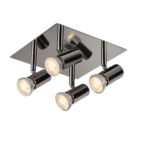 Plafonnier à spots LED dirigeables chromé Satin - vue 3 sur 4