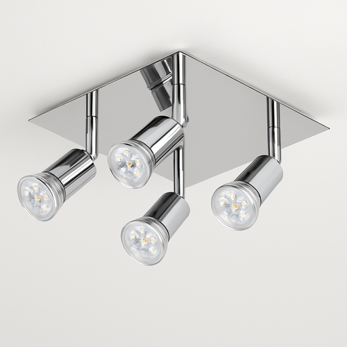 Plafonnier à spots LED dirigeables chromé Satin - vue 4 sur 4