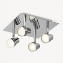Plafonnier à spots LED dirigeables chromé Satin